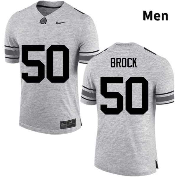 Ohio State Buckeyes Nathan Brock Men's #50 Gray Game Stitched College Football Jersey